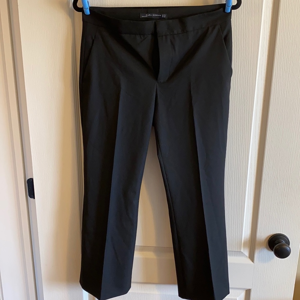 Zara Woman Black Dress Pants - Flared Hem Size 6